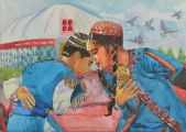 Medaile: Raimberdiyeva Guljahan (15 let), Children’s Art School, Farap, Turkmenistán